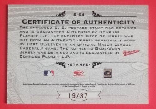 Bert Blyleven 2005 Yaprak Yüzyıl Koleksiyonu Pullar Oto Jersey Kart 19/37-MLB İmzalı Beyzbol Kartları