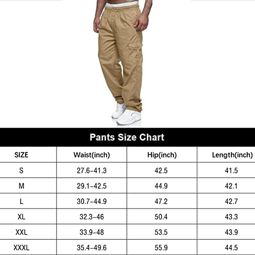 WZIKAI Erkek Kargo Pantolon Rahat Fit İpli Joggers Sweatpants Erkekler için Egzersiz Rahat Uzun Pantolon