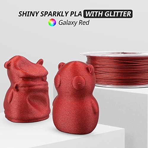 AMOLEN Parlak 3D Yazıcı PLA Filament, Sparkle PLA Filament 1.75 mm Shining Glitter 3D Baskı PLA Filament için En FDM 3D Yazıcı,