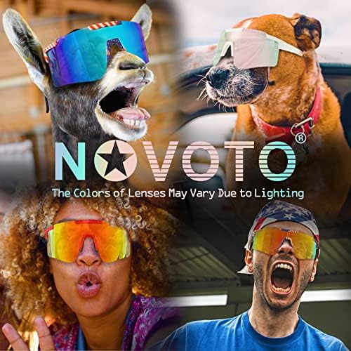Novoto Polarize Spor Güneş Gözlüğü Erkekler ve Kadınlar için, UV400 Koruma Güneş Gözlüğü Gençlik, Beyzbol, Bisiklet, Koşu