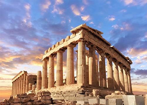 BELECO 12x10ft Kumaş Antik Yunan Fotoğraf Backdrop Parthenon Tapınağı Akropolis Atina Yunanistan Arka Planında Mitoloji için