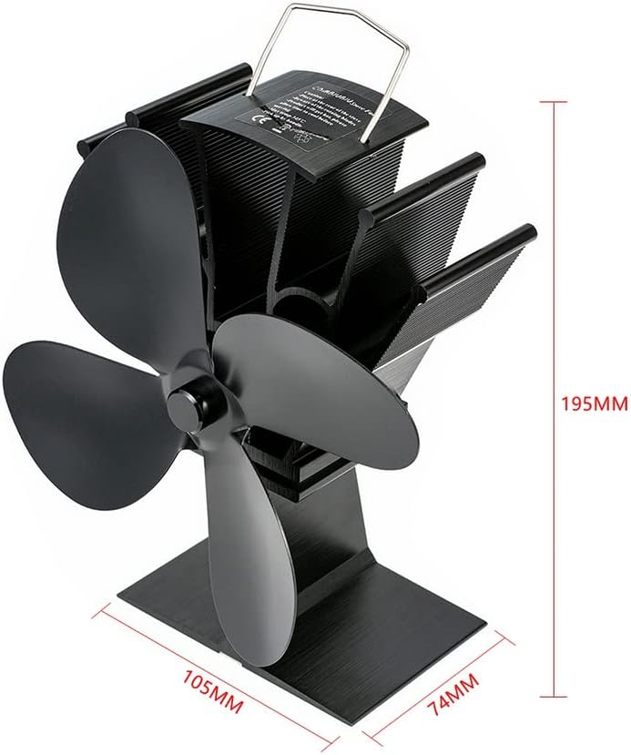 Mini 4 Bıçak İsı Powered Soba Fan Şömine Fan Günlük Ahşap Brülör Sessiz Şömine fan Isıtıcı Verimli İsı Dağılımı