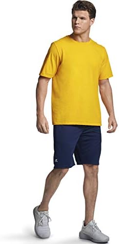 Russell Athletic erkek Dri-Power Pamuk Karışımı Kısa Kollu Tişörtler, Nem Esneklik, Koku Koruması, UPF 30+, Bedenler S-4X
