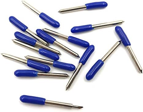 60 Derece Tungsten Çelik Yazı Bıçak Vinil Kesici Bıçakları Roland çizim kesici, mavi kapak 10'lu paket