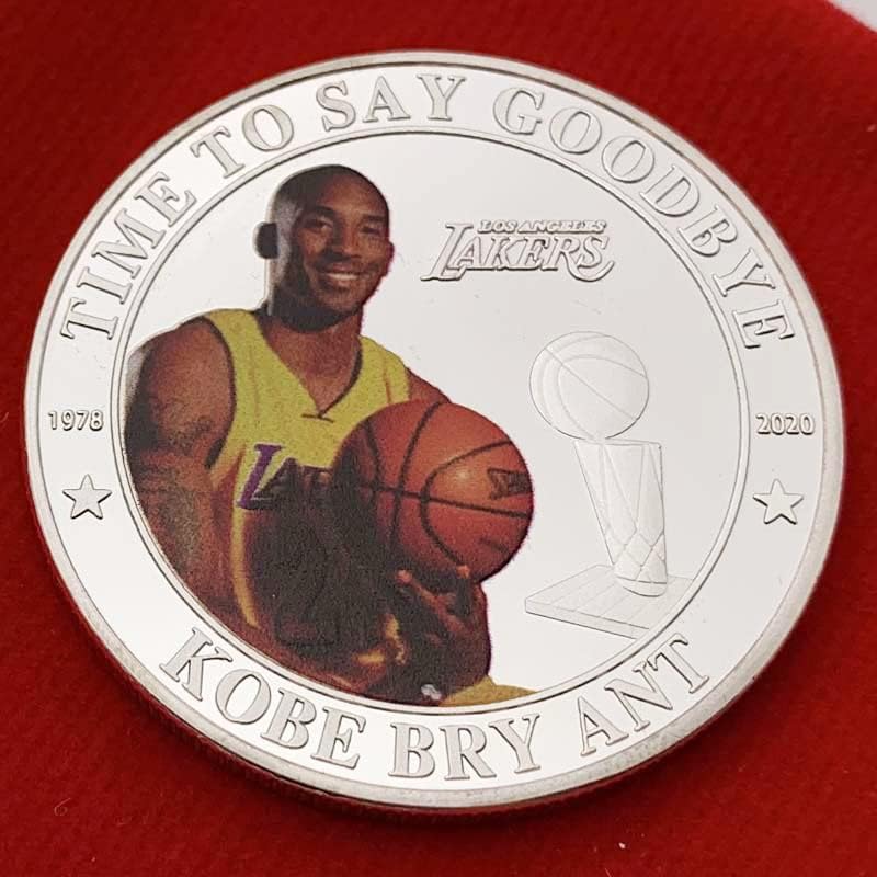 Amerikan Kobe Basketbol Yıldızı Gümüş Kaplama hatıra parası Koleksiyonu Siyah Mamba Sarmal Sikke Kobe Emeklilik Madalyası