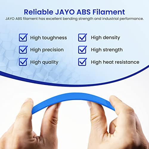 JAYO ABS 3D Yazıcı Filament, Darbe ve ısıya dayanıklı ABS Filament 1.75 mm Boyutsal Doğruluk + / -0.02 mm, 0.65 KG Karton