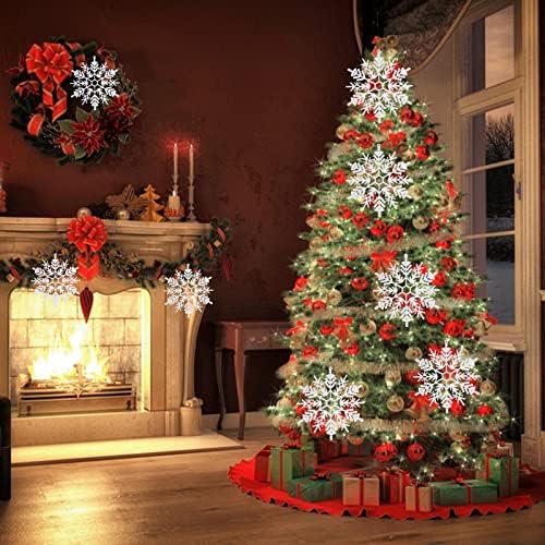 gsnma 6 Adet Büyük Kar Taneleri Beyaz Kar Taneleri 12 inç Noel Dekoratif askı süsleri Pencere Dekor Kış Süslemeleri