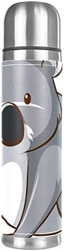 Lilibeely 17 oz Vakum Yalıtımlı Paslanmaz Çelik Su Şişesi Spor Kahve Seyahat Kupa Şişesi Hakiki Deri Sarılmış BPA Ücretsiz,