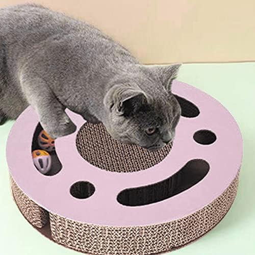 3 in 1 Kapalı Sıkıntı Kabartma İnteraktif Kıvırcık Tırmalama Oyuncak Kedi Tırmalama Oyuncak (Pembe)
