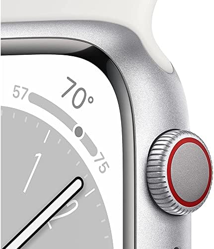 Apple Watch Serisi 8 41mm GPS Gümüş Alüminyum Kasa - Beyaz Spor Bandı (Yenilendi)