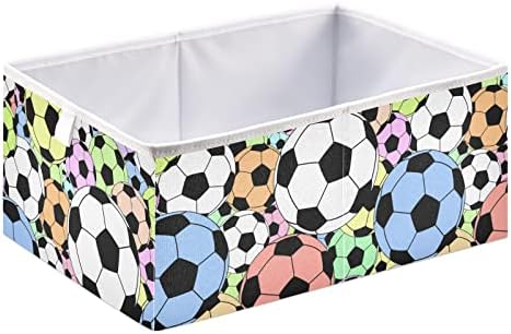 Emelivor Renkli Futbol Futbol Küp saklama kutusu Katlanabilir Depolama Küpleri Su Geçirmez Oyuncak Sepeti Küp Organizatör