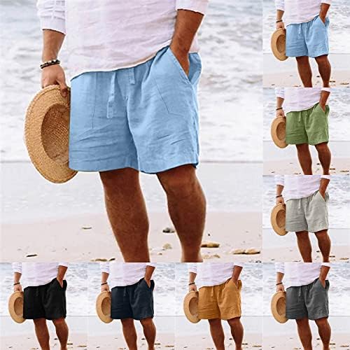 Hyuutıany Erkek Yaz 2023 Artı Boyutu Gevşek plaj şortu İpli ile Rahat Düz Renk Çabuk Kuru cepli pantolon