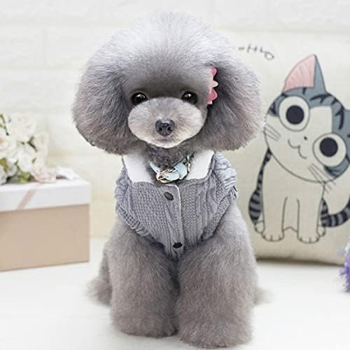 EDİNME Pet Köpek Giysileri Kış Sıcak Köpek Kazak Ceket Kalınlaşmak Köpekler İçin Pet Giyim Kostüm Hoodies (Renk: Gri, Boyut: