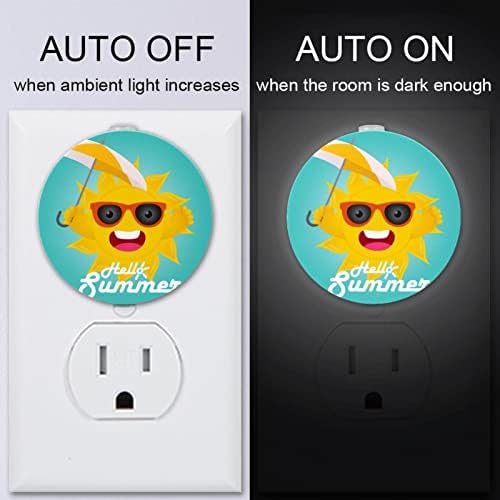 2 Paket Plug-in Gece Lambası LED Gece Lambası Alacakaranlıktan Şafağa Sensörü Çocuk Odası, Kreş, Mutfak, koridor Merhaba