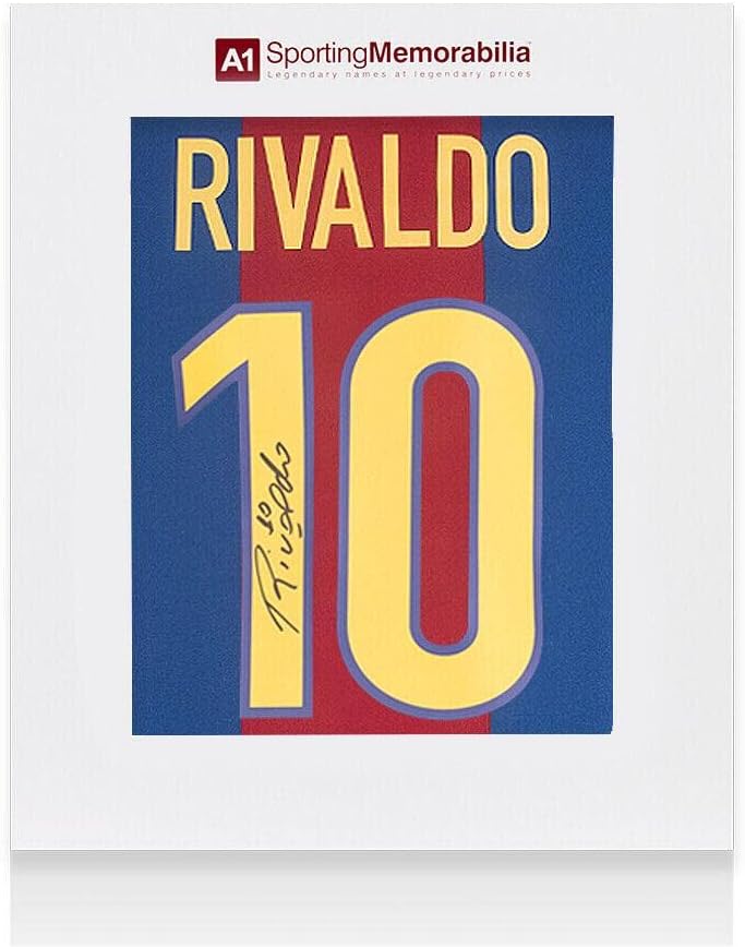 Rivaldo İmzalı Barcelona Forması-1998, 10 Numara-Hediye Kutusu İmzalı Forma-İmzalı Futbol Formaları