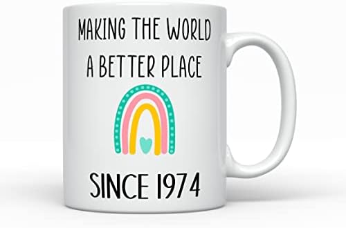 1974'ten beri dünyayı daha iyi bir yer haline getiren, 1974 Doğumlu Kahve Kupası, 48 Yaşında, 48. Doğum Günü için Kadın Hediyesi,