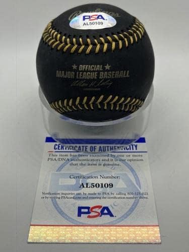 Pete Rose İmzalı İmza Resmi MLB Siyah & Altın Dantel Beyzbol PSA DNA *09-İmzalı Beyzbol Topları