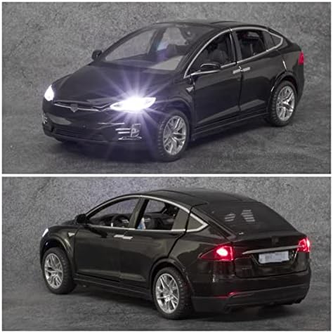 Ölçekli araba modeli Tesla modeli X90 alaşım araba modeli Diecast Metal araçlar için ışık geri çekme fonksiyonu ile 6 kapı