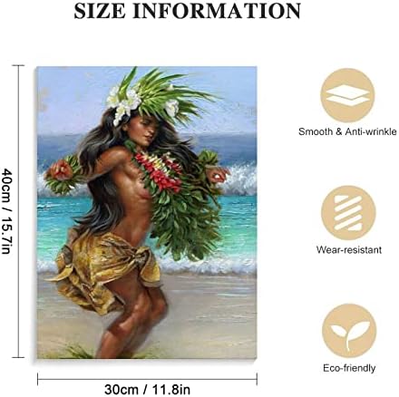 Hawaii Plaj Kız Boyama Hula Dansçı Kız Posteri Tropikal Ada Kız duvar sanatı tuval sanat posterleri duvar sanat resmi Baskı