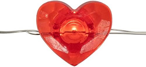 Northlight 20 Adet kırmızı sevgililer Günü kalp LED peri ışıkları, 6.25 ft, bakır tel