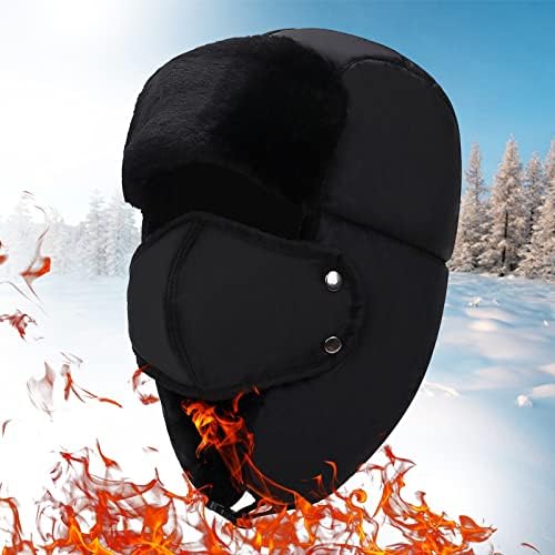 Erkek Kış Şapka Tıknaz Katı Rüzgar Geçirmez Termal Kış Kulaklığı Şapka Polar Astarlı Soğuk Hava Bisiklet Kayak Şapkaları