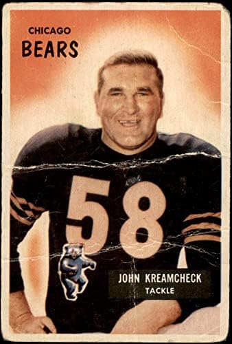 1955 Okçu 76 John Kreamcheck Chicago Ayıları (Futbol Kartı) OTANTİK Ayılar William ve Mary