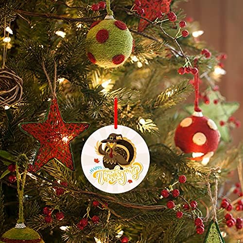 WaaHome Mutlu Şükran Süsler 3 Türkiye Noel Ağacı Süsler Süslemeleri, Şükran Hediyeler için Aile Arkadaşlar Kadın