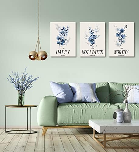 Çiçek Duvar Sanatı Baskılar Modern Mavi Çiçek Boyama Suluboya Posterler Ev Dekorasyonu Bitki Sanatı İlham Verici Duvar Sanatı