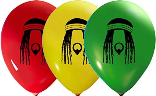 Parti Bölgesi Jamaika Reggae Balonları Parti Jamaika Rasta Lateks Balonlar – 12 Lateks– Doğum Günü Partileri veya Herhangi