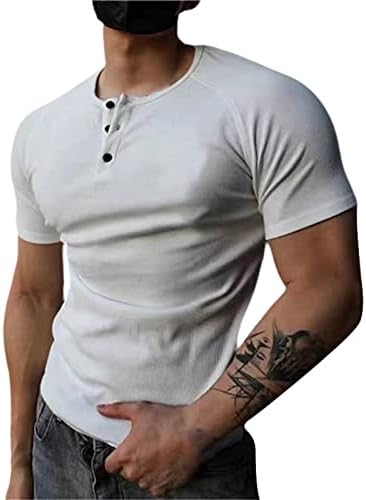 Erkekler için T-Shirt Erkek Rahat Düz Renk Üst Gömlek Yuvarlak Boyun Bluz Katı Raglan Kollu Üstleri Gömme T Shirt