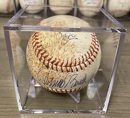 Yadier Molina Geçti Johnny Bench 2049. Hit Oyun Kullanılmış ÇİFT İMZALI Beyzbol JSA-MLB Oyun Kullanılmış Beyzbol Topları