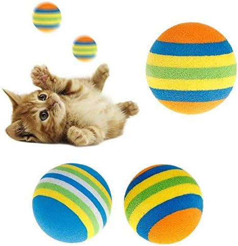 10 Adet/takım EVA Gökkuşağı Topu İnteraktif Top Çiğnemek Topu Pet Oyuncaklar Kedi Kitty(Turuncu)