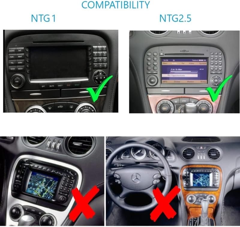TAFFİO 7 Dokunmatik Ekran Navigasyon GPS Kafa Ünitesi Radyo CarPlay AndroidAuto ile Uyumlu Mercedes SL SL350 SL500 SL55 SL600