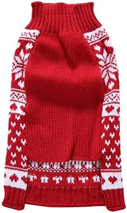 Klasik Noel Köpek Kırmızı Kazak Pet Kış Triko Noel Giysileri Klasik Sıcak Mont Ren Geyiği Kar Tanesi Argyle Kazak Kitty Yavru