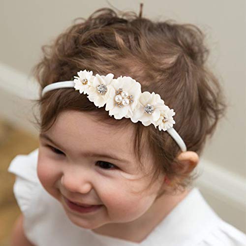 mligril Bebek Kız çiçekli saç bantları Seti Elastik saç bandı Taç Çiçek Sarar Yenidoğan Bebek Yürüyor 3 Adet