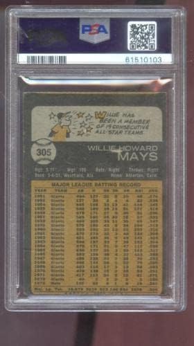 1973 Topps 305 Willie Mays PSA 3 (MC) Dereceli Beyzbol Kartı MLB New York Mets-Slabbed Beyzbol Kartları