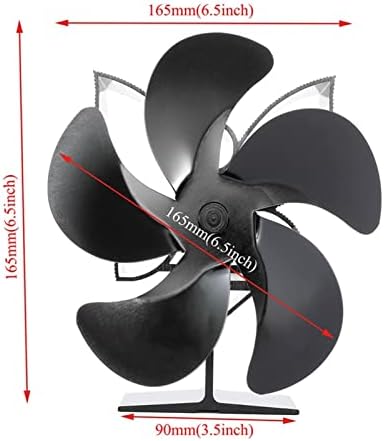 LYNLYN termal güç şömine ısıtıcı beş bıçakları şömine ısıtma fanı verimli havalı ısıtıcı düşük gürültü Fan (renk: siyah)
