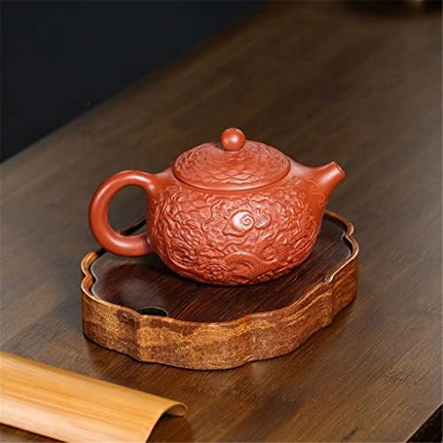 YCZDG Xishi pot mor kum pot el oyması ejderha desen demlik kung fu çay seti ev çay seti malzemeleri (Renk: A, Boyut: resimde