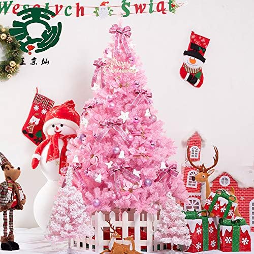 TOPYL Pembe Yapay Noel Ağacı, 4FT Prim Aydınlatılmamış Menteşeli Ladin Tam Ağacı ile Metal Standı,kolay Montaj,tatil Dekorasyon