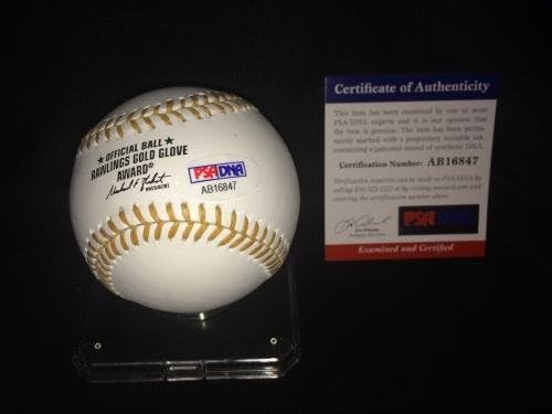 Atsunori Inaba İmzalı Resmi Altın Eldiven Beyzbol Nippon Ham Fighters PSA / DNA İmzalı Beyzbol Topları