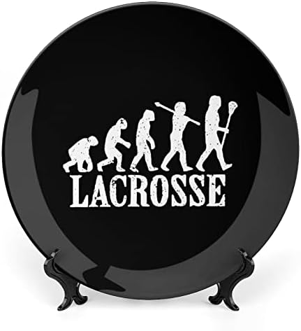 Lacrosse Evrim Grafik Lacross Oyuncu Vintage Kemik Çini Dekoratif Levha Ekran Standı ile Sevimli Plaka Hediye Ev Dekor