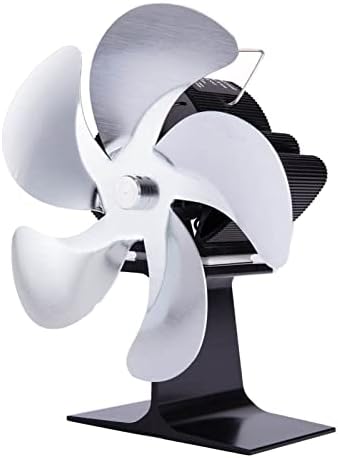 SYXYSM siyah soba Fan 5 bıçakları ısı Powered şömine Fan günlük ahşap brülör sessiz ev şömine Fan verimli ısı dağılımı (renk: