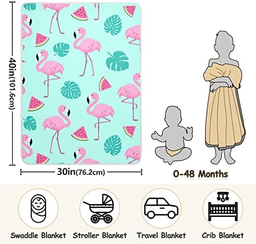 Kundak Battaniyesi Karpuz Flamingo Bitkisi Bebekler için Pamuklu Battaniye, Battaniye Alma, Beşik için Hafif Yumuşak Kundak