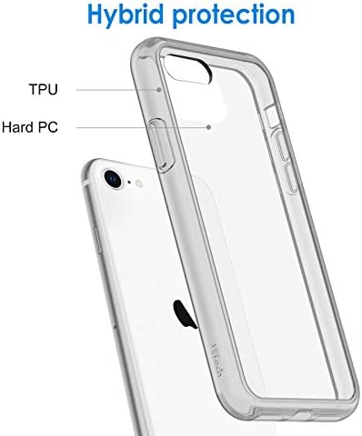 JETech iPhone için kılıf SE 3/2 (2022/2020 Sürümü), iPhone 8 ve iPhone 7, 4.7 inç, Darbeye Dayanıklı Tampon Kapak, Çizilmez