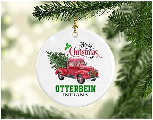 Noel Dekorasyon Ağacı Mutlu Noeller 2022 Otterbein Indiana Süsleme Komik Hediye Bir Aile olarak Noel Tatili Yeni Evimizde