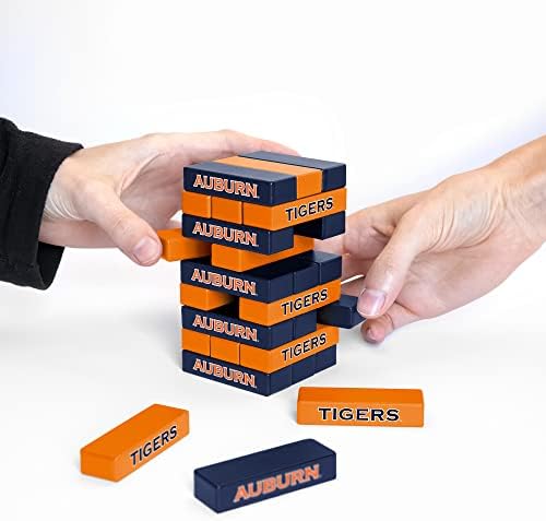 Rico Industries NCAA Auburn Tigers Mini Takım Seyahat Takımı Kulesi-Ahşap İstifleme Oyunu