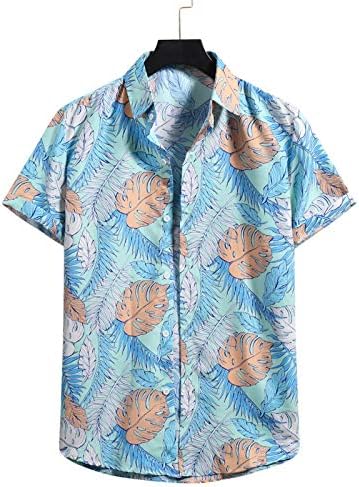 Erkek Plaj Gömlek Casual Düğme Aşağı Gömlek Kısa Kollu Parti Tatil Plaj Tropikal Yaz Gömlek Tees