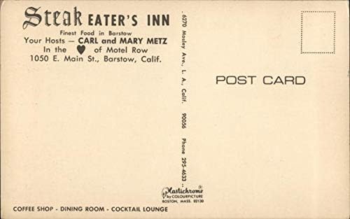 Steak Eater's Inn-Barstow'daki En iyi Yemek Barstow, California CA Orijinal Vintage Kartpostal
