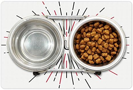 Yiyecek ve Su için Lunarable Mezuniyet Pet Mat, Retro Tarzı Güneş ışınları Patlama Onayı Beğeni ile Tebrik Metni, Köpekler