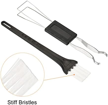 MECCANİXİTY Tuş Çektirme Remover Tool Kit için 2 Fırça ile Mekanik Klavye, siyah saplı fırça Beyaz Kıllar, 3'lü paket